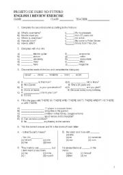 English Worksheet: Review exercise basic 1