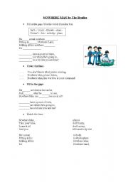 English Worksheet: Nowhere man by the Beatles