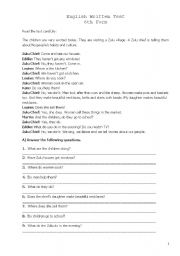 Test or Revision Worksheet