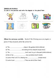 English Worksheet: Irregular plural exercises