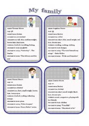 English Worksheet: MY FAMILY