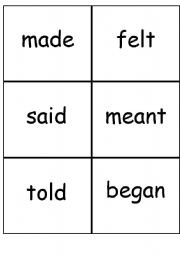 English Worksheet: Memory game