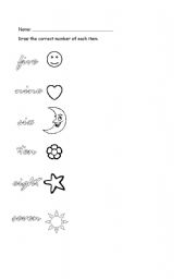 English Worksheet: montessori count and draw 5 - 10