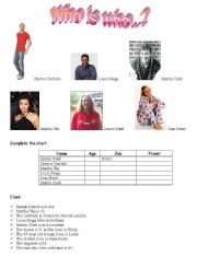 English Worksheet: Who is who?