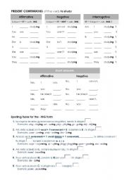 English Worksheet: Fill in the notes for the Present Continuous