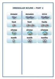 English Worksheet: PLURALS - part 2