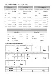 English Worksheet: Fill in the conjugation of the Past Continuous