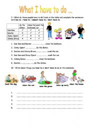 English Worksheet: What do I have to do