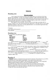 English worksheet: MALARIA