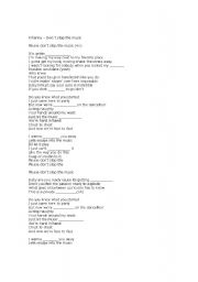 English worksheet: Dont Stop the Music - Lyrics