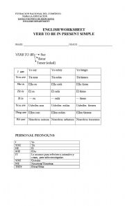 English Worksheet: Verb to be in present