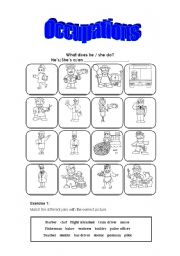 English Worksheet: different jobs