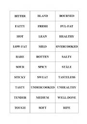 English worksheet: Food adjectives