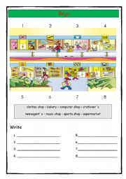 English Worksheet: Shops