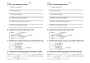 English Worksheet: verb to be