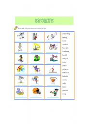 English Worksheet: sports