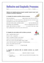 English Worksheet: Reflexive and emphatic pronouns