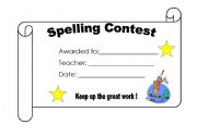English Worksheet: Spelling Contest