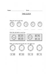 English worksheet: The Clock