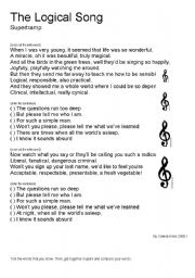 English Worksheet: The logical song