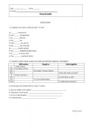 English Worksheet: verb to have