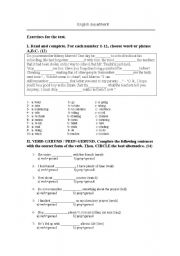 English Worksheet: grammar practice on verb+ing
