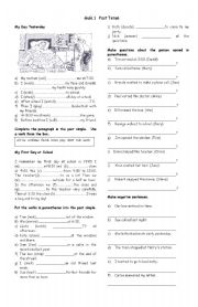 English Worksheet: Simple past