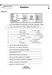 English Worksheet: wh questions in the simple present