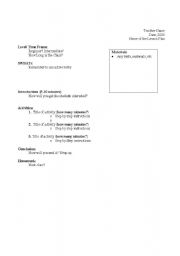 English worksheet: Lesson Plan Template