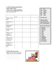 English Worksheet: ordinal numbers