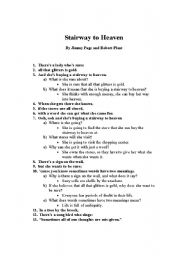 English Worksheet: Stairway to Heaven