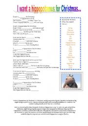 English Worksheet: I want a hippopotamus for Christmas