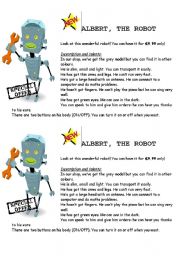 English Worksheet: Albert, the robot