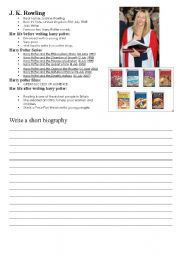 English Worksheet: Writing a Biography