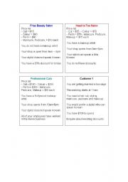 English Worksheet: Gym Role Play Cards
