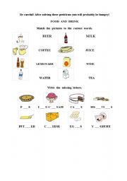 English Worksheet: Food and Drinks of all kinds