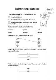 English Worksheet: Compound Words Sheet - Santic
