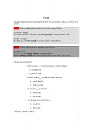 English worksheet: Enough