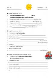 English Worksheet: Conditionals (If clauses) 0,1,2 Quiz