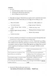 English Worksheet: Emotions