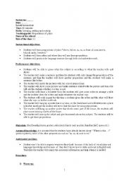 English Worksheet: lesson plan