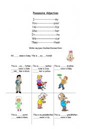 English Worksheet: POSSESSIVE ADJECTIVES