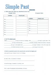 English Worksheet: simple past activities