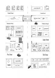 English Worksheet: giving directions map