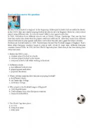 English Worksheet: The History of Football