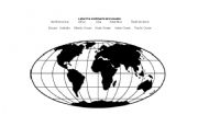 English worksheet: Label continents and oceans