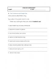English worksheet: Past Continuous  - Past Simple worksheet