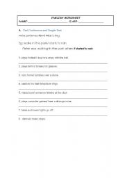 English Worksheet: Past Continuous  - Past Simple worksheet