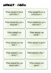 ANIMALS - riddles (3 pages)
