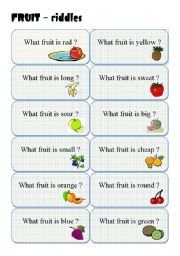 English Worksheet: FRUIT - riddles